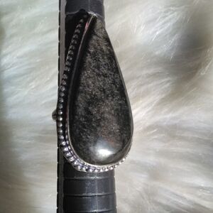 Elegant Black Stone Silver Ring